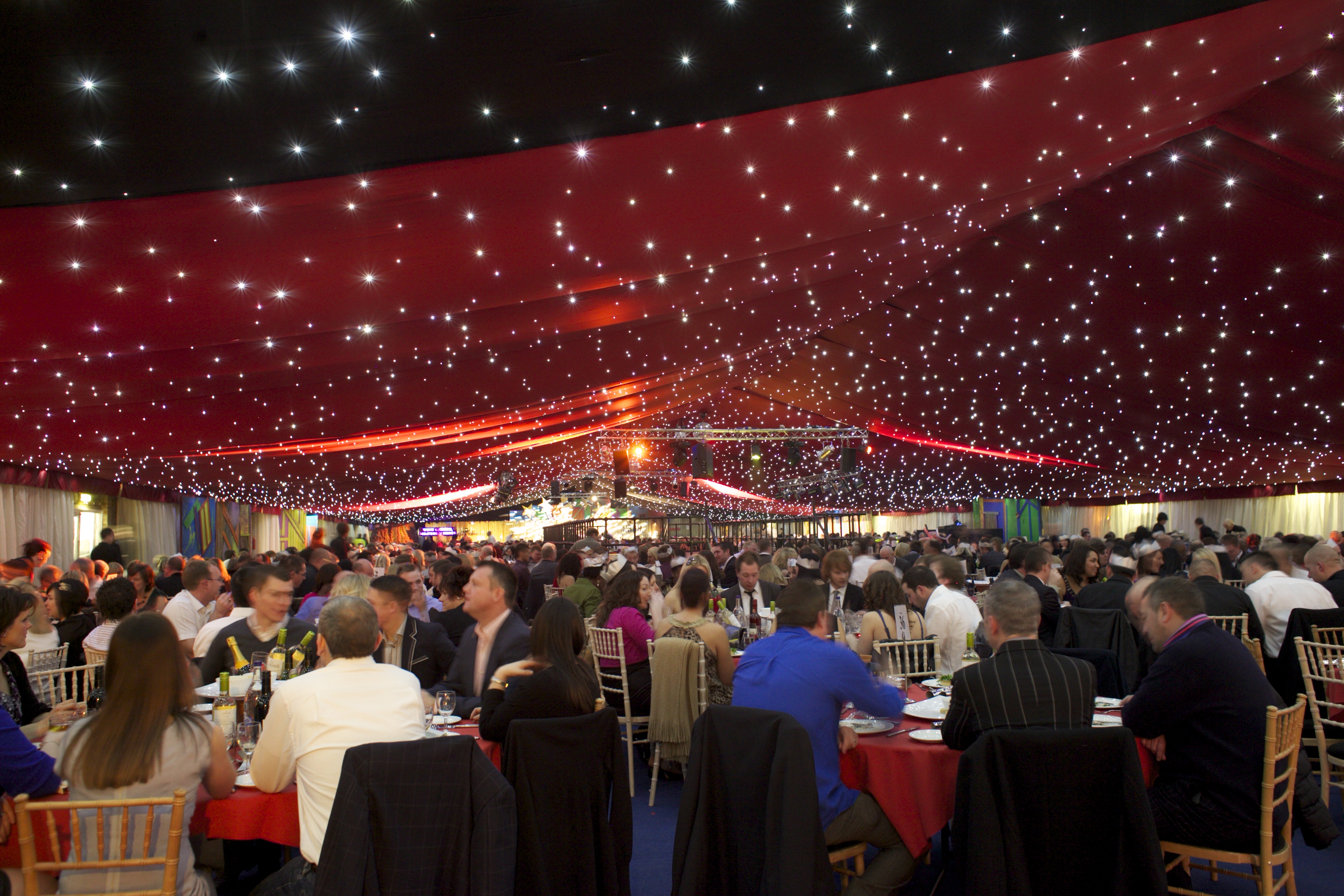 Exhibition space transformed into a party venue after